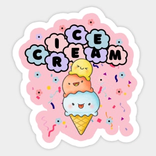 Ice Cream Lovers - Cute Ice Cream Sticker